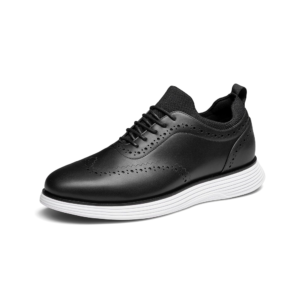 1 Men’s Black Leather Wingtip Brogue Sneakers