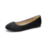 Women's Black Sole-Shine Rhinestone Flats