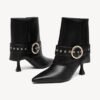 71G7NyBWbIL._AC_SY695_ Black Pointed-Toe Ankle Boots with Gold Buckle
