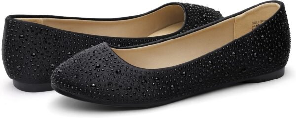71LuqysGmUL._AC_SY695_ Women's Black Sole-Shine Rhinestone Flats