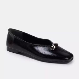 Black Accessory Square Toe Flats